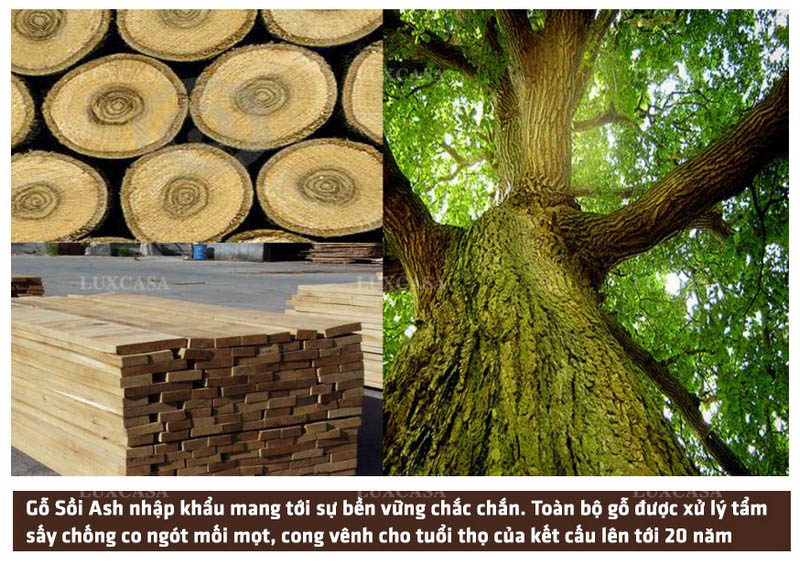 Chất liệu khung nội thất thông minh làm từ gỗ tự nhiên nhập khẩu