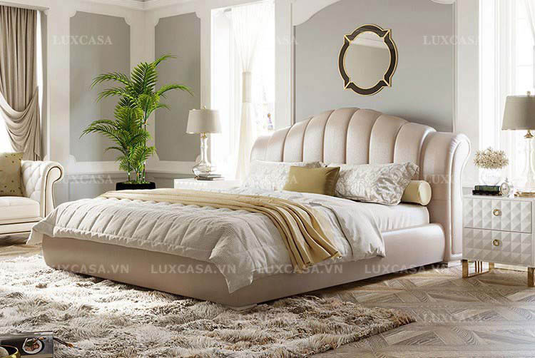 Giường ngủ tân cổ điển da nhập khẩu GD160