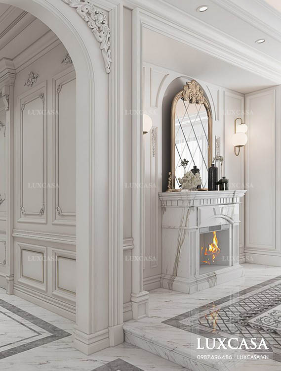Thiết kế nội thất biệt thự tân cổ điển ở Thái Bình 300m2