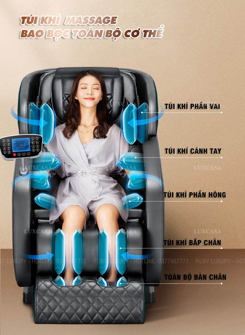 Cách hoạt động túi khí ghế massage