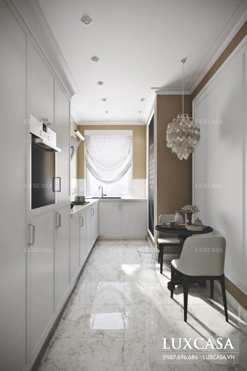 Thiết kế nội thất chung cư 3 phòng ngủ sang trọng tân cổ điển