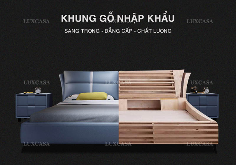 Cấu tạo giát giường luxcasa khung gỗ nhập khẩu