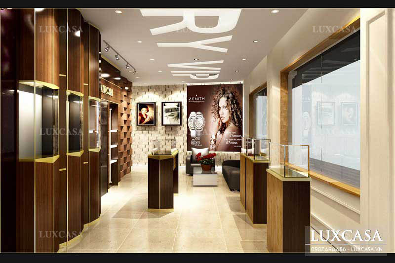 Thiết kế thi công showroom đồng hồ sang trọng