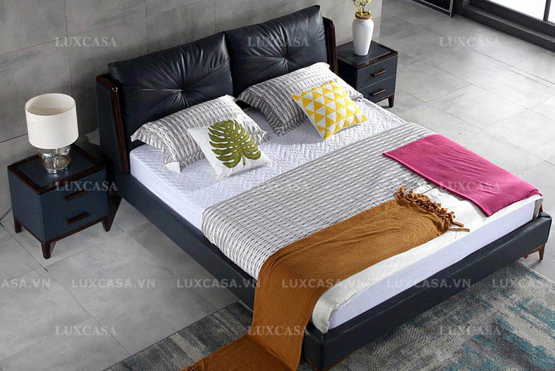 Giường da thiết kế êm ái GD170