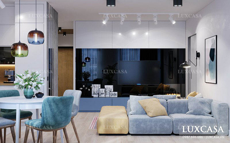 Thiết kế thi công nội thất chung cư nhỏ 50m2 ở The Legend