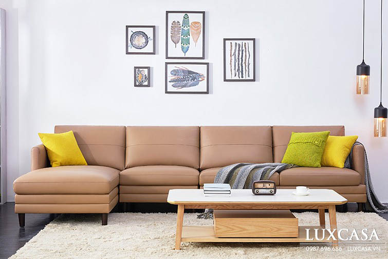 Ghế sofa tiếp khách bọc da hiện đại