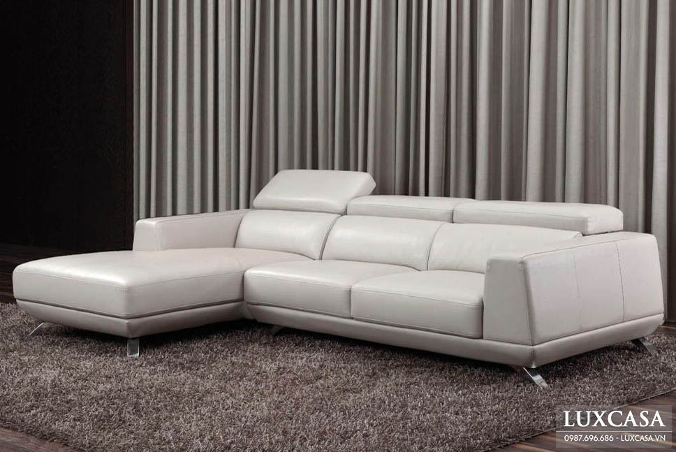 Ghế sofa da màu trắng tươi trẻ