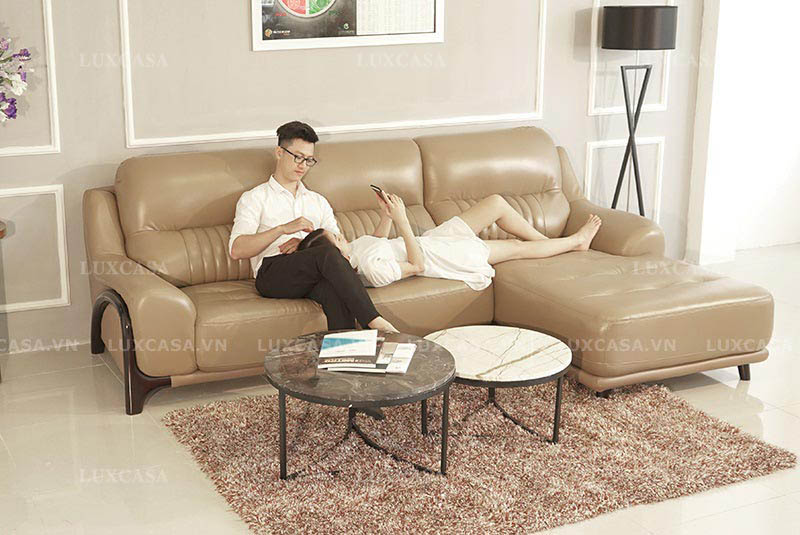 Mẫu sofa da phòng khách sáng tạo SD126