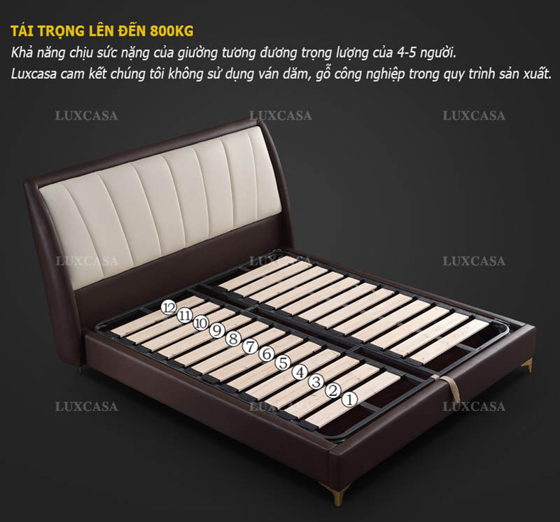 Giường da chắc chắn chịu tải trọng lớn