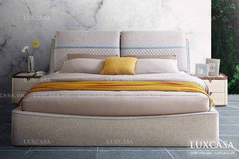 Giường ngủ bọc nỉ cách điệu GN120