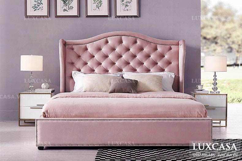 Giường bọc nỉ siêu đẹp luxcasa