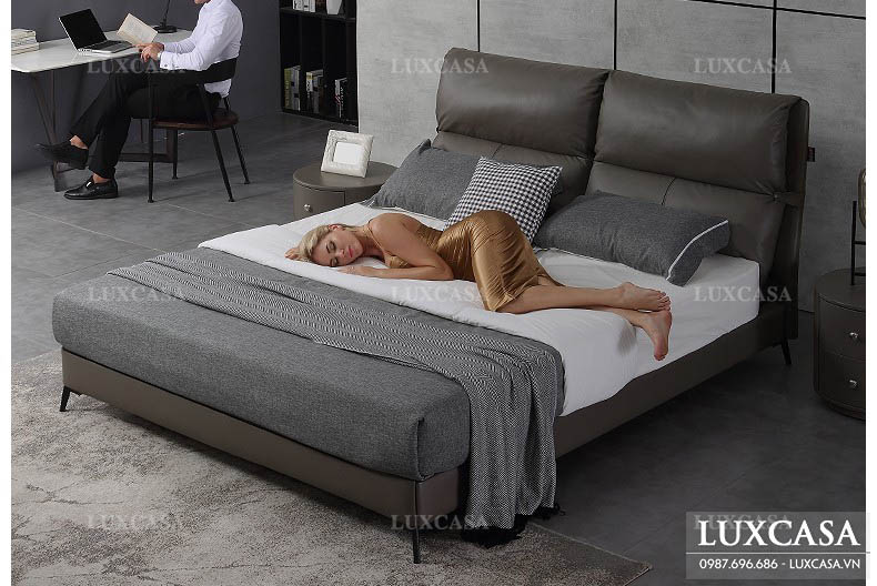 giường ngủ bọc da microfiber cao cấp GD103