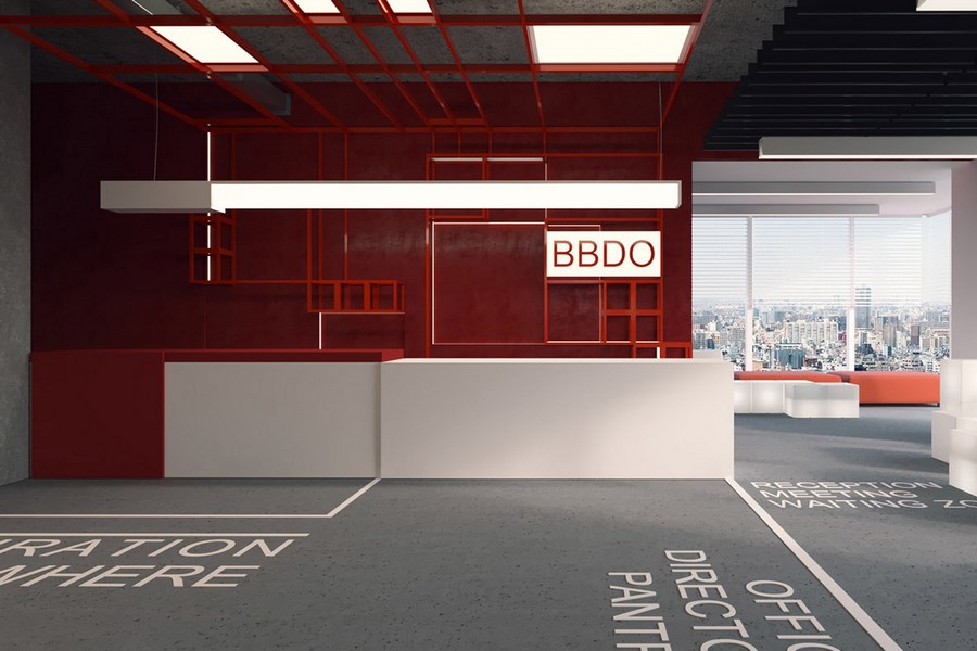 Thiết kế văn phòng rộng cá tính ấn tượng BBDO