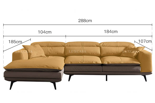 Kích cỡ sofa bọc da trơn mềm