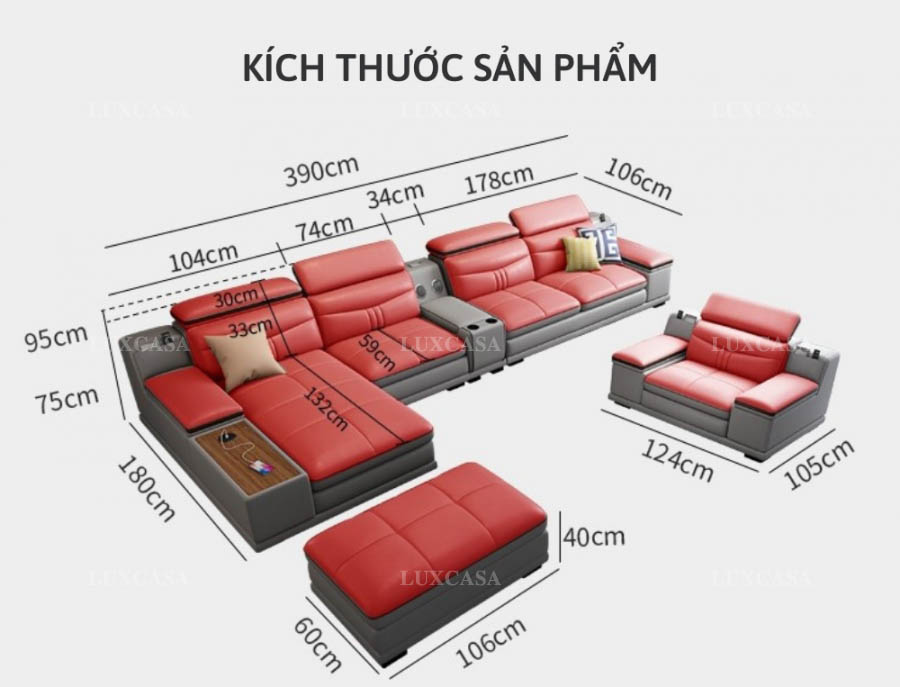 Kích thước bộ sofa đa năng