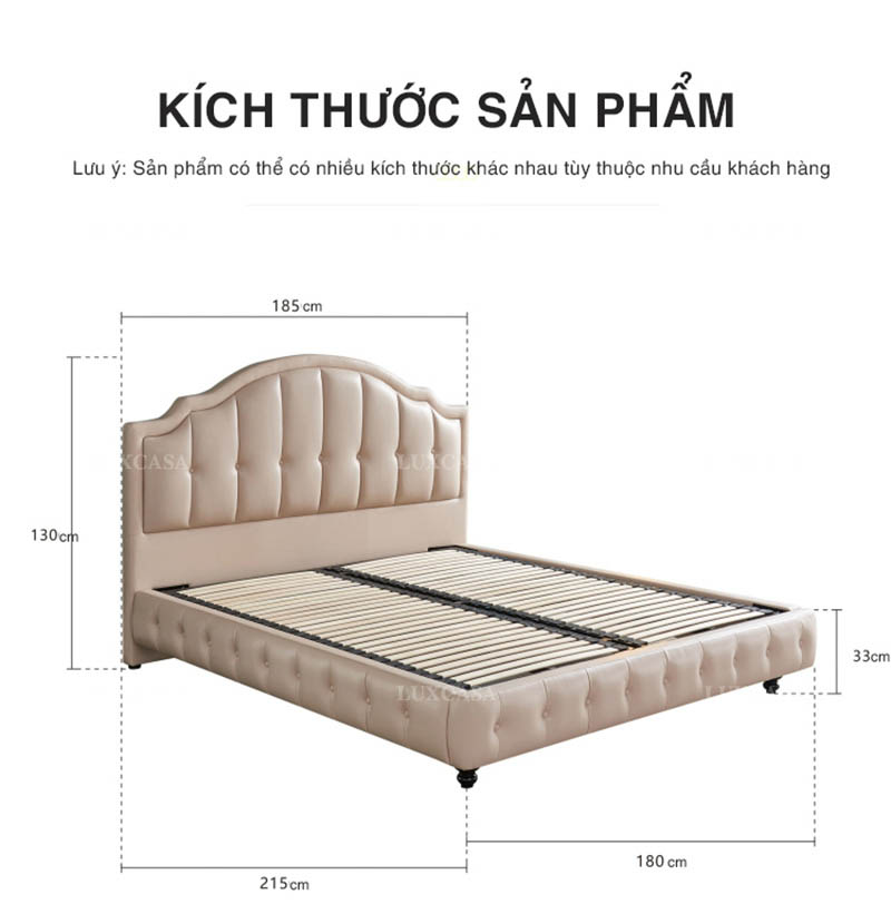 Kích thước giường đôi cao cấp