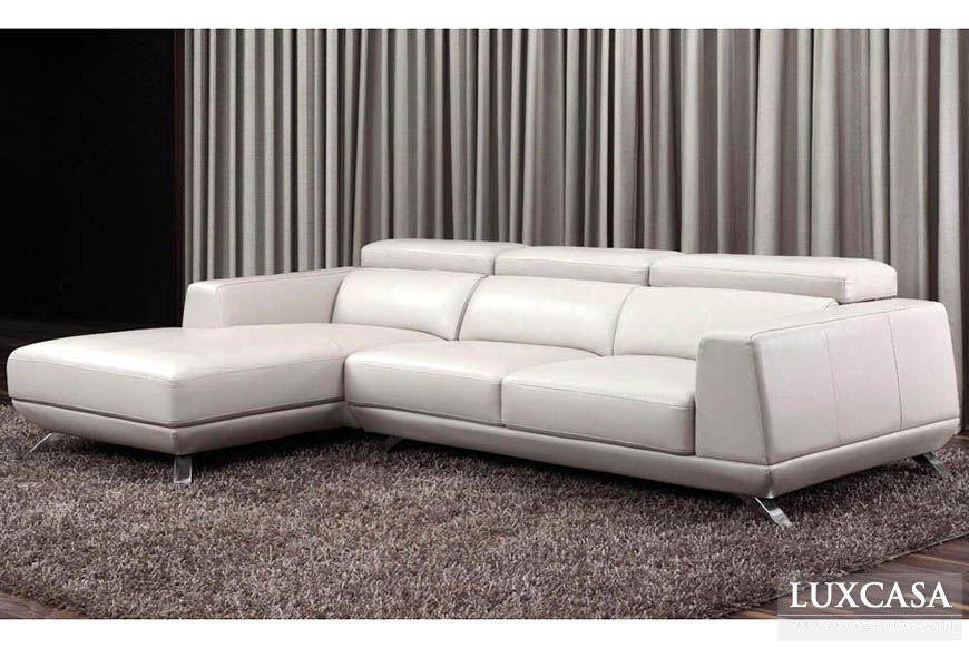 ghế sofa da màu trắng SD111