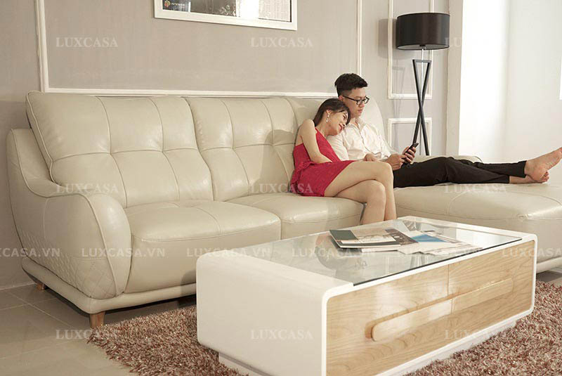 Ghế sofa da chung cư hiện đại SD124