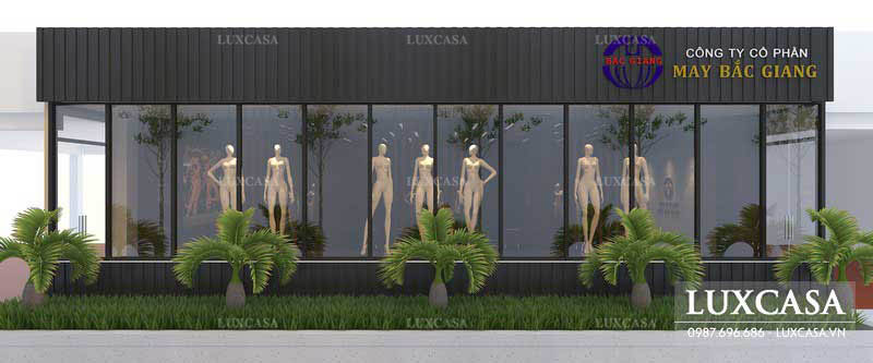 Thiết kế thi công phòng trưng bày thời trang công ty may Bắc Giang