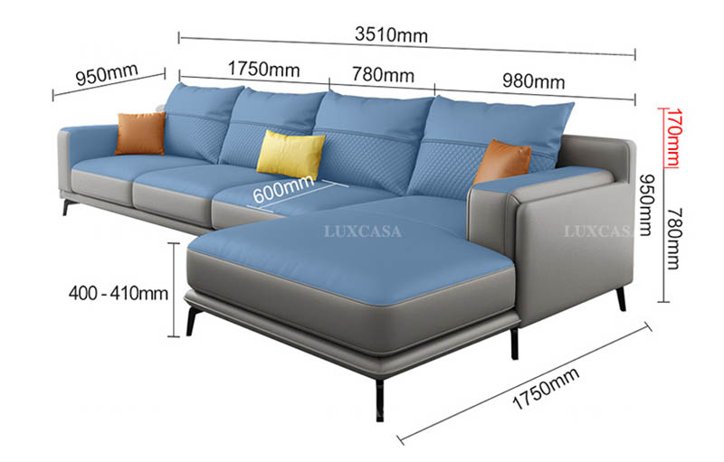 Kích thước sofa góc 4 chỗ ngồi