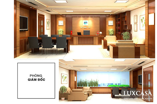 Thi công nội thất văn phòng hợp tuổi giám đốc doanh nghiệp