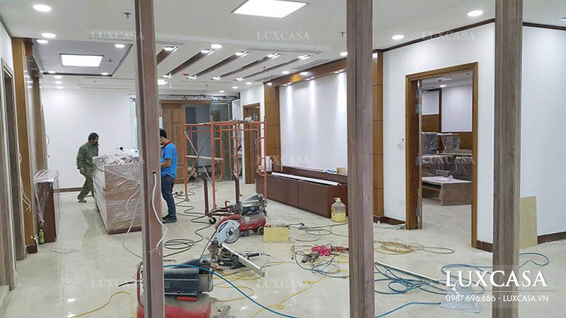Thi công nội thất văn phòng làm việc tập đoàn Vietthang