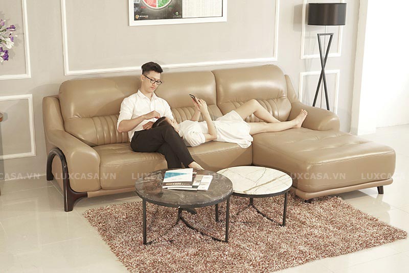 Mẫu sofa da phòng khách sáng tạo SD126