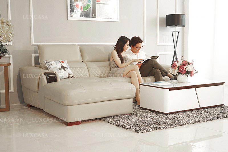 Sofa da phòng khách chất liệu nhập khẩu