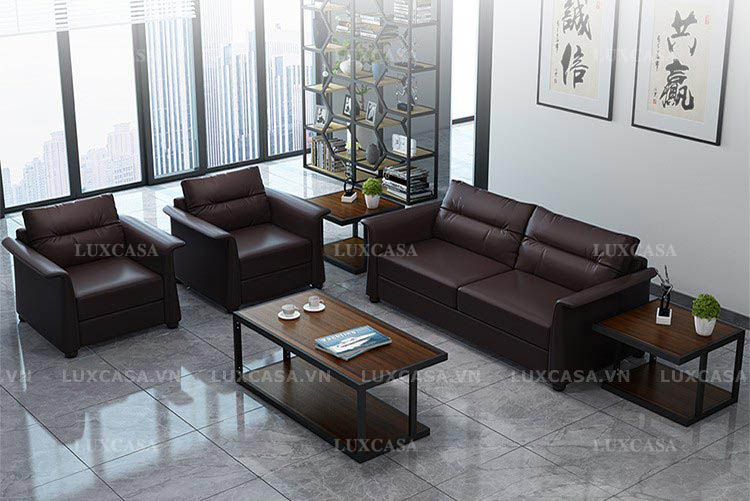 Sofa văn phòng bọc da chất liệu nhập khẩu