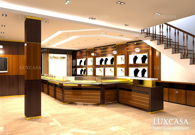 Tổng hợp mẫu thiết kế showroom trang sức mỹ phẩm bắt mắt