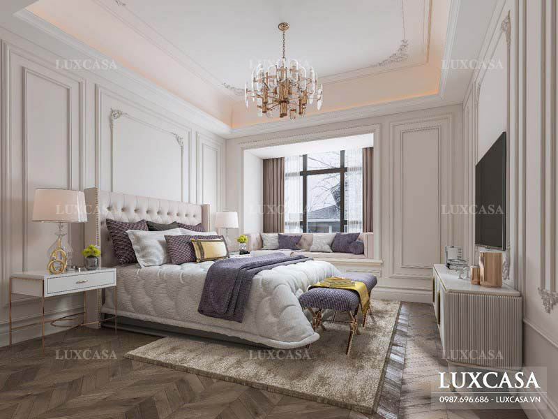 Thiết kế nội thất biệt thự tân cổ điển ở Thái Bình 300m2