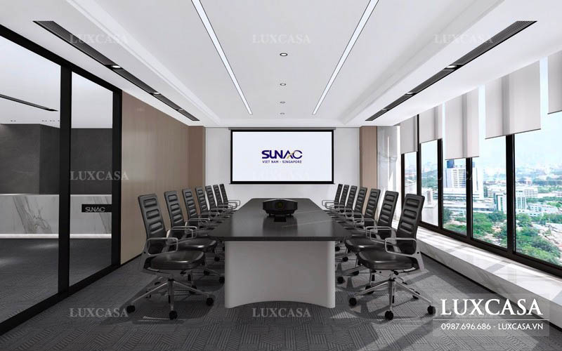 Thiết kế văn phòng trọn gói hiện đại công ty SUNAC