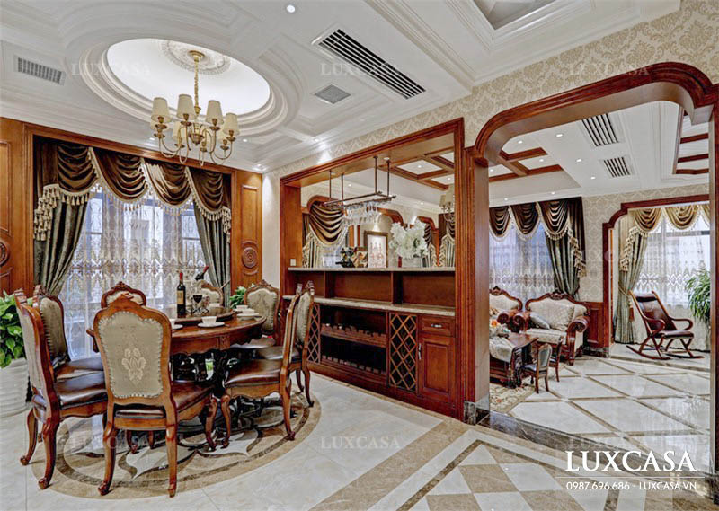 Mẫu thiết kế biệt thự phong cách Châu Âu gỗ tự nhiên