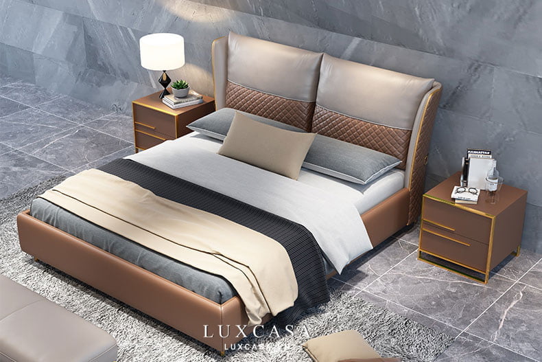 giường ngủ bọc da GD0163