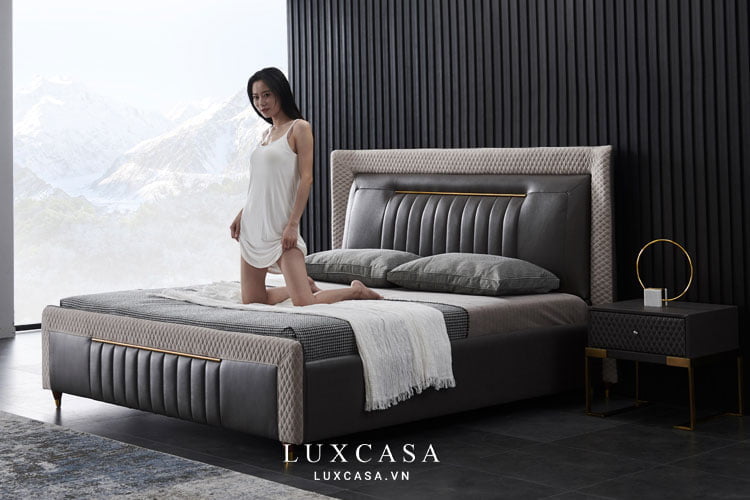 giường ngủ bọc da cao cấp GD0322