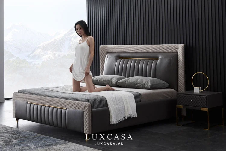 giường ngủ bọc da cao cấp GD0322