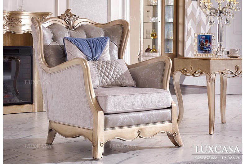 Sofa tân cổ điển bọc nỉ cao cấp STC112