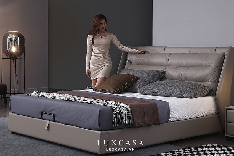 giường ngủ bọc da cao cấp GD130