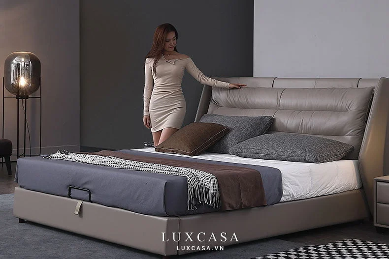 giường ngủ bọc da cao cấp GD130