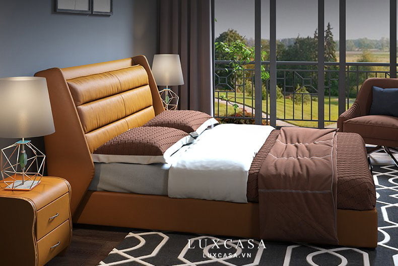 giường ngủ bọc da cao cấp GD137