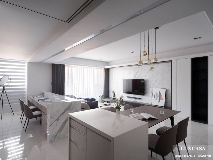 Bố trí phòng khách căn hộ rộng