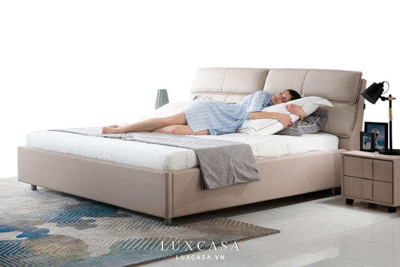 giường ngủ bọc da cao cấp GD122