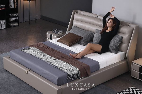 giường ngủ bọc da cao cấp GD130