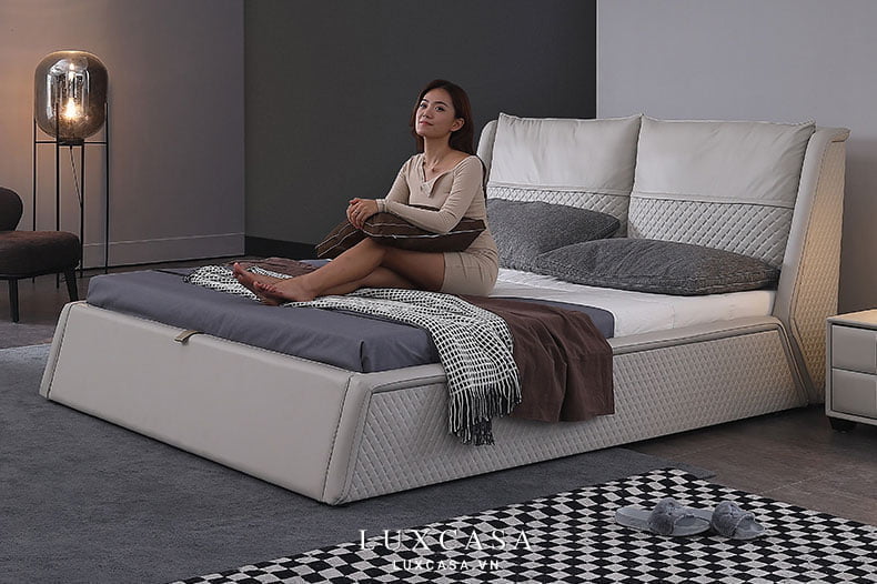Giường ngủ bọc da cao cấp GD131
