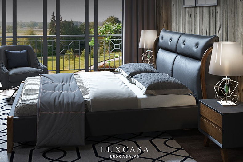 Giường ngủ bọc da GD135 hiện đại