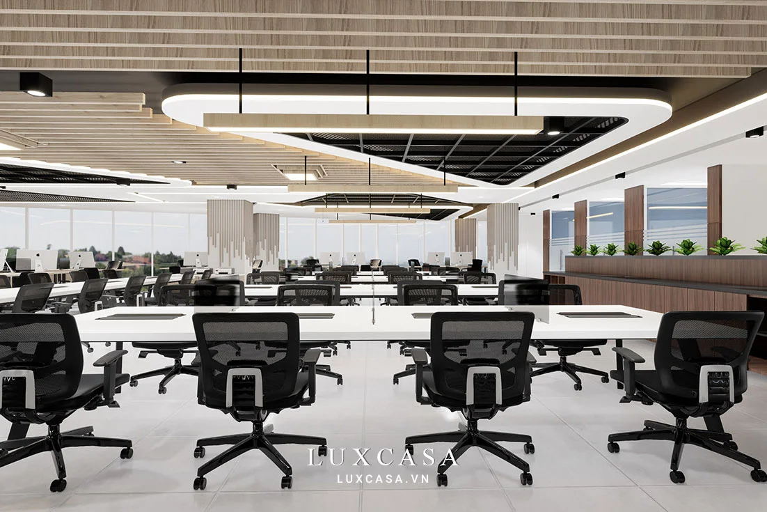 Lắp đặt hệ thống đèn hiện đại cho văn phòng làm việc