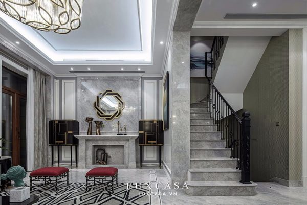 Thi công biệt thự đơn lập trọn gói đẹp 2 tầng