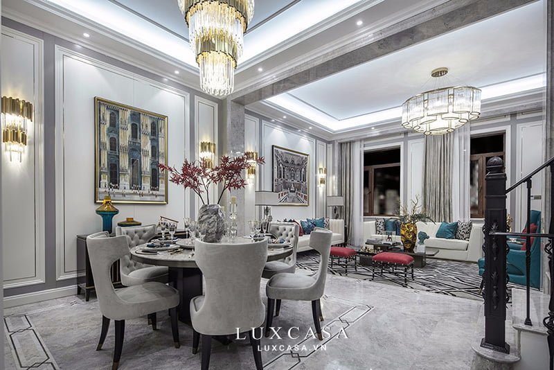 Thi công biệt thự đơn lập trọn gói đẹp 2 tầng