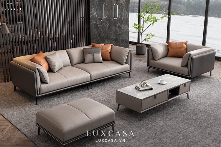 sofa chung cư bọc da sd609