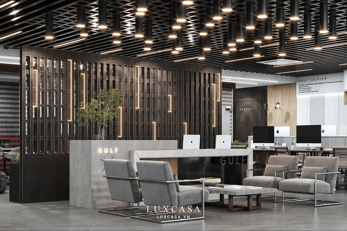 Thiết kế quầy lễ tân công ty kết hợp nơi tư vấn tiếp khách